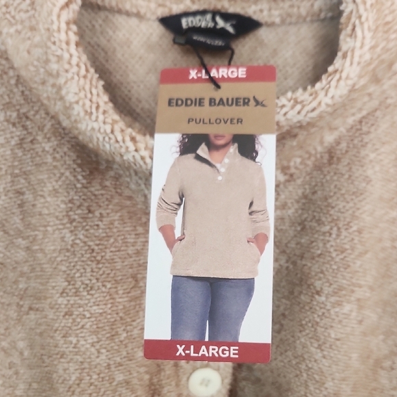 Eddie Bauer Tan Cowl Neck Sweater Soft and Relaxed - Picture 3 of 8